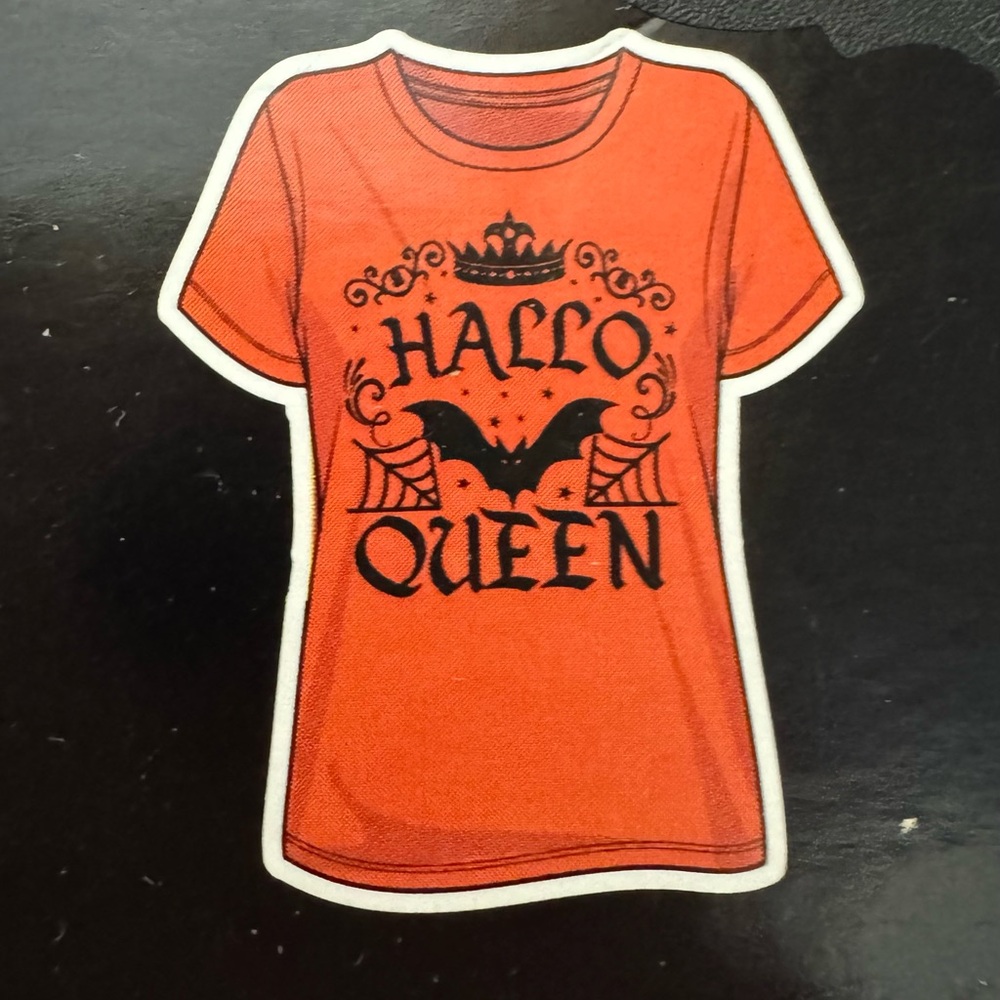 Bobbie Brooks Hallo Queen T-shirt Womens Size Large Orange With Bat New